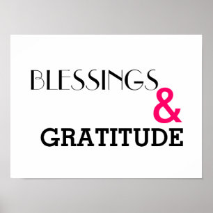Bênçãos e poster da gratitude