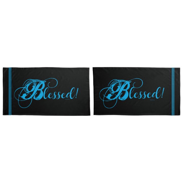 Bendito! Conjunto de fronhas {Preto/Azul) (Traseira-Conjunto)