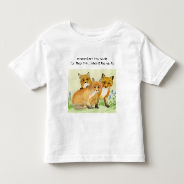 Bendito é a camiseta Meek Foxes Toddler (Frente)