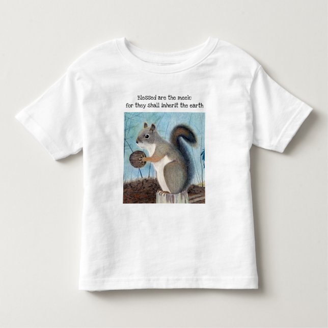 Bendito é a camiseta Meek Squirrel Toddler (Frente)