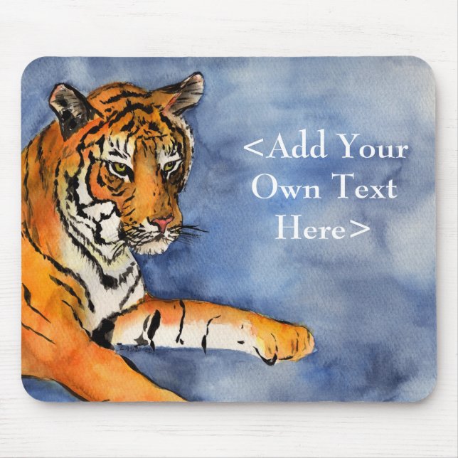 Bengal Tiger Art Watercolor Painting Mousepad (Frente)