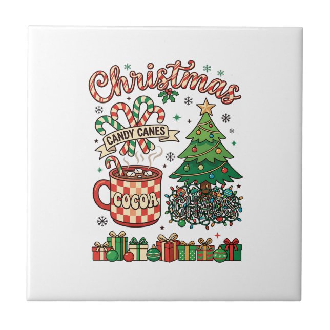 Bengalas de Natal Cacau Caos Árvore Caneca Present (Frente)