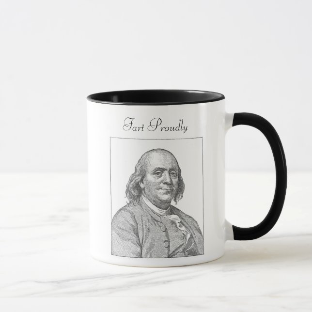 Benjamin Franklin Fart orgulhosa caneca (Direita)