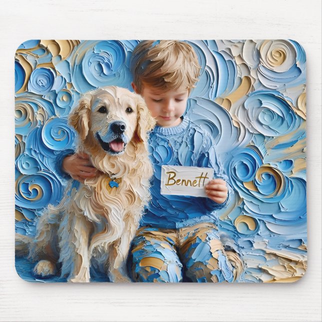 BENNETT ~ Aniversário Ouro Retriever ~ Mousepad (Frente)