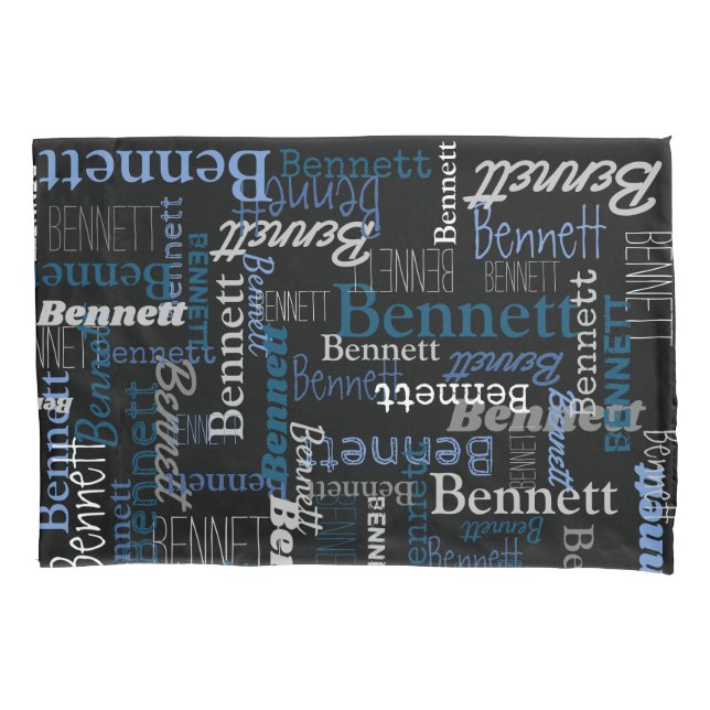 Bennett personalizado name cinza azul (Frente)