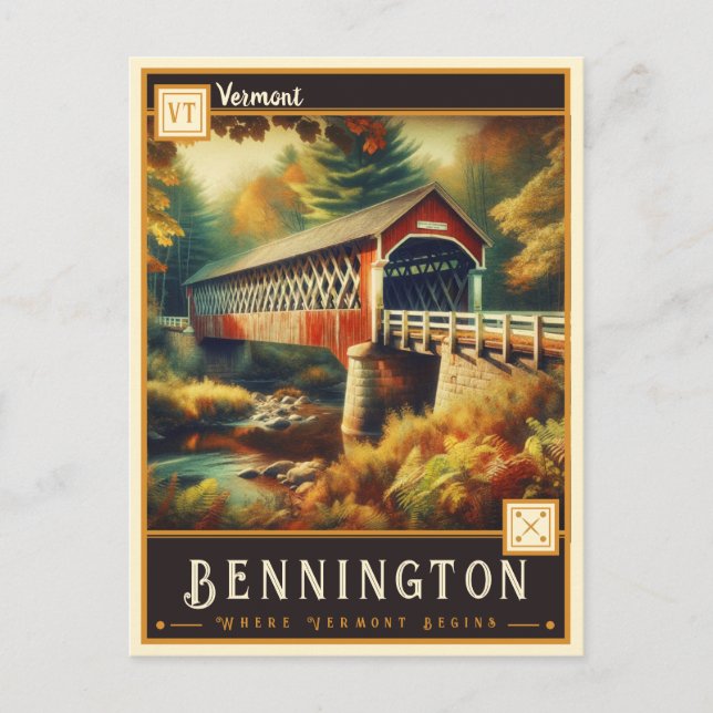 Bennington, Vermont | Cartão postal Vintage (Frente)