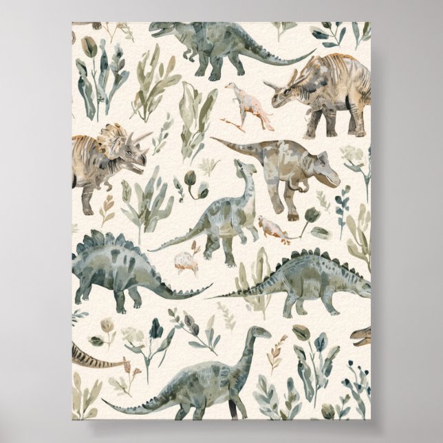 Berçário | Arte de Parede de Dinossauro | Poster I (Frente)