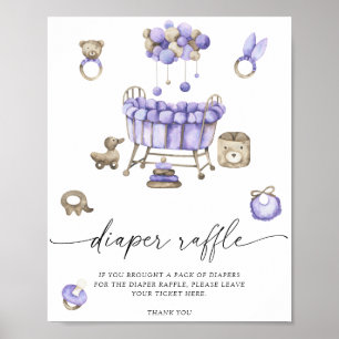 berçário móvel - poster de rifa fralda