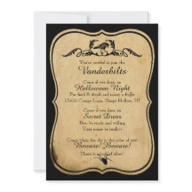 Bergaminho Negro Raven Festa de Halloween Convite