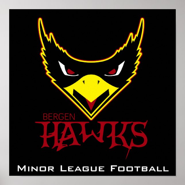 Bergen Hawks Black ML Poster (Frente)