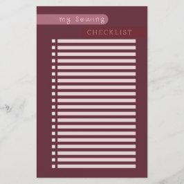 beringela da lista de verificação de costura