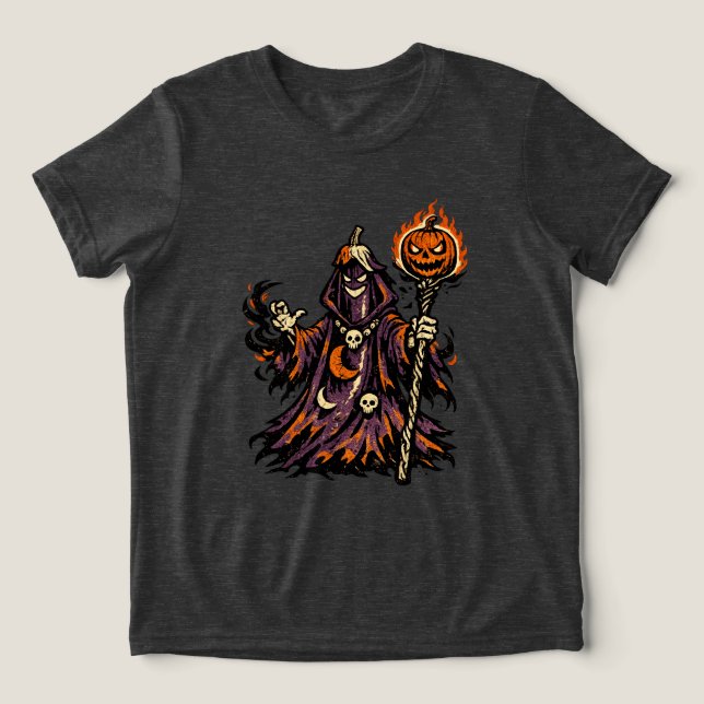 Beringela Feiticeiro Sombrio Halloween — Assustado (Design frontal)
