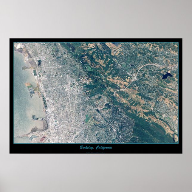 Berkeley, poster de satélite da Califórnia (Frente)