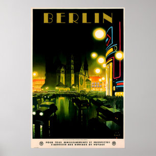 BERLIM CARTAZ DE VIAGEM IMPRESSÃO A5-A1 Vintage 19