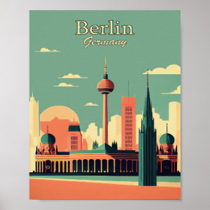 Berlin Germany Minimalist Vintage Art Poster