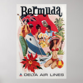 Bermuda Arte Daniel Sweeney Impressão Delta Airlin