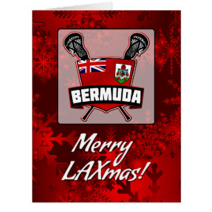 Bermuda Flag Lacrosse Shield Cartão de Natal