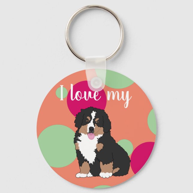 Bernese Mountain Dog Chaveiro (Frente)