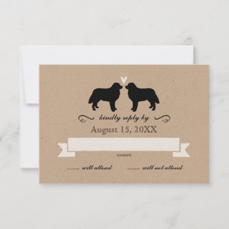 Bernese Mountain Dog Silhouettes Casamento RSVP