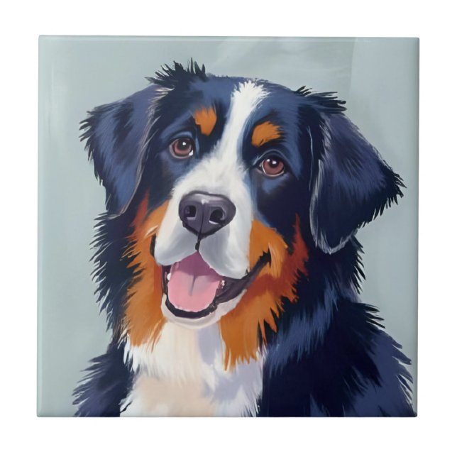Bernese Mountain Dog | Watercolor Painting (Frente)