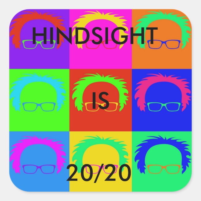 Bernie Sanders Pop "HINDSIGHT É 20/20 adesivos (Frente)