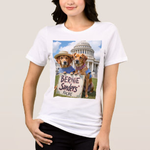 Bernie Sanders Rocha Camisa Tri-Blend, um cão amar