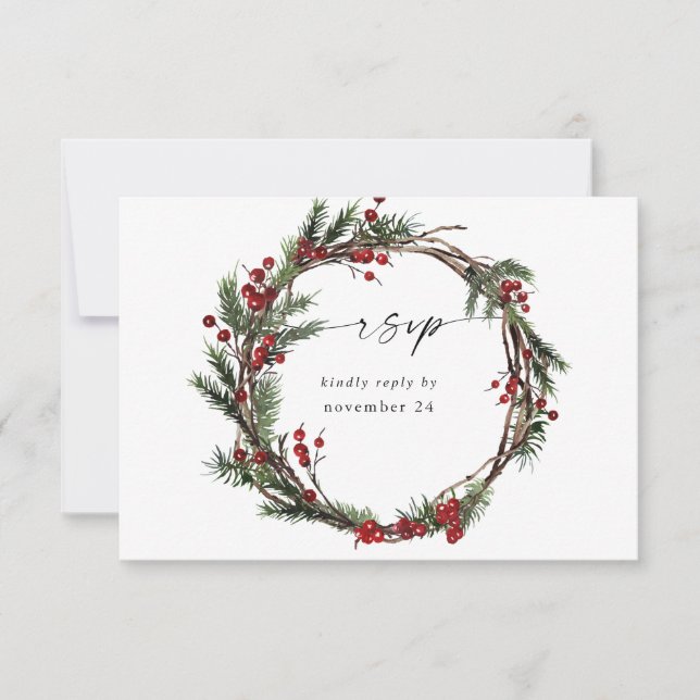 Berries de Natal & Pine w RSVP Wreath (Frente)