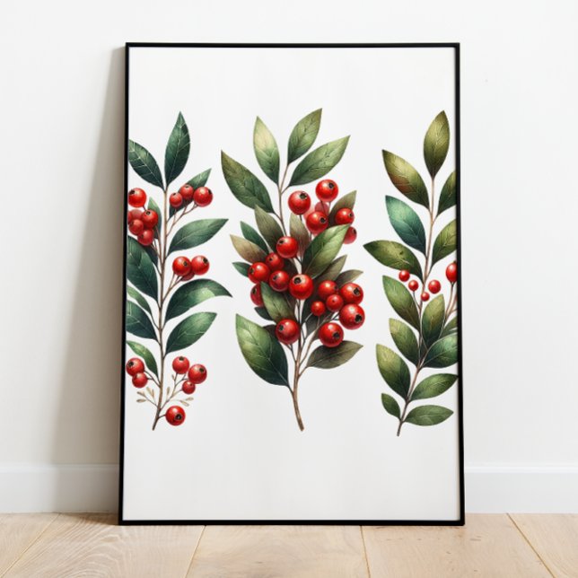 Berry Festivo - Lush Winterberry Branch Poster (Criador carregado)