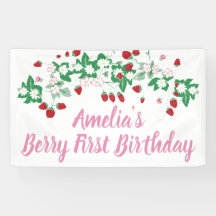 Berry First Birthday Banner