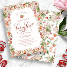 Berry First Birthday Convite