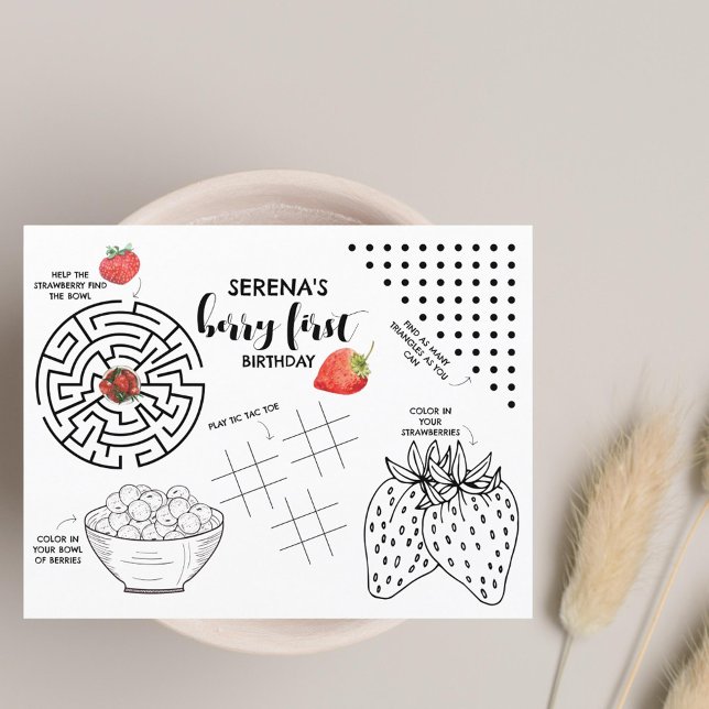 Berry First Birthday | Crianças Atividade Morango (Criador carregado)