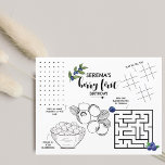 Berry First Birthday | Kids Activity Blueberry<br><div class="desc">Este papel é a forma perfeita de manter seus pequenos convidados humanos entretidos. Certifique-se de comprar as várias opções para diferentes atividades! Todo texto é personalizável > basta clicar no botão personalizar!</div>