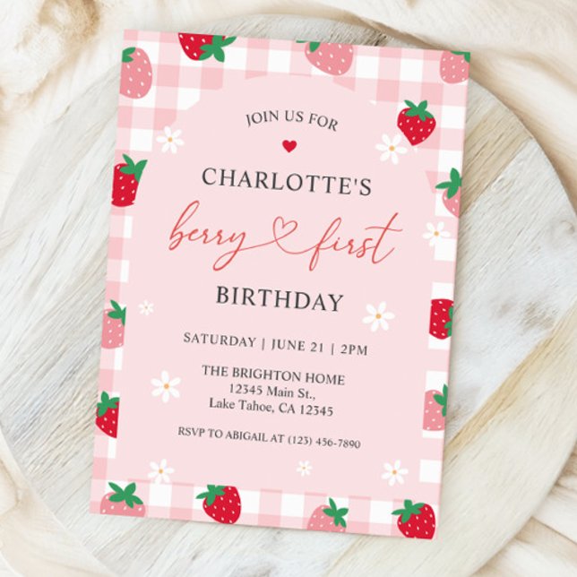 Berry First Birthday primeiro aniversario Convite (Criador carregado)
