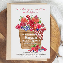 Berry First Convite de aniversário Strawberry