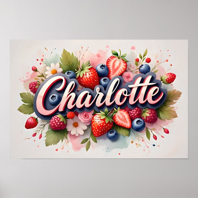Berry Floral Personalizado - Poster "Charlotte" (Frente)