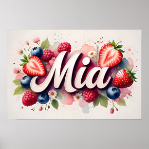Berry Floral Personalizado - Poster "Mia"