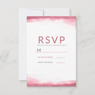 Berry Mauve Pink Watercolor Modern Wedn RSVP