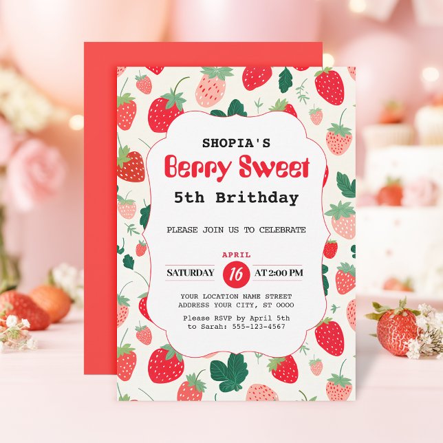Berry Sweet Birthday Convite (Criador carregado)