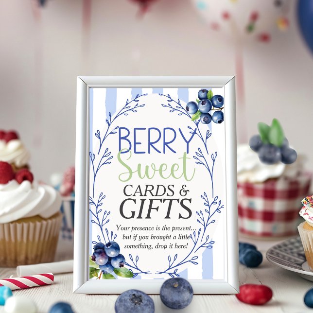 Berry Sweet CARTÕES & PRESENTES Plátano Sinal (Berry Sweet CARDS & GIFTS Blueberry Sign)
