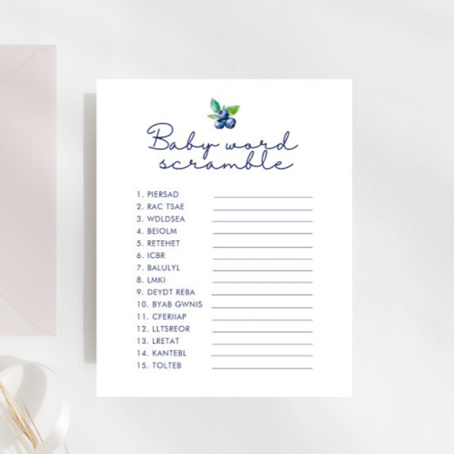 Berry Sweet Chá de fraldas Baby Word Scramble Game (Criador carregado)