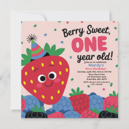 Berry Sweet Divertimento Primeiro Convite de Anive