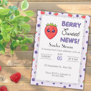 Berry Sweet News! Convite de Aniversário