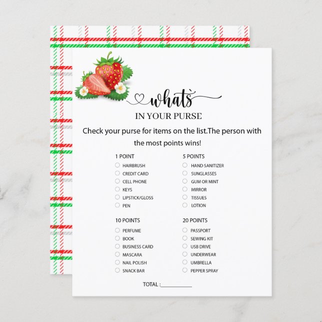 Berry Sweet O que está na sua bolsa (Frente/Verso)