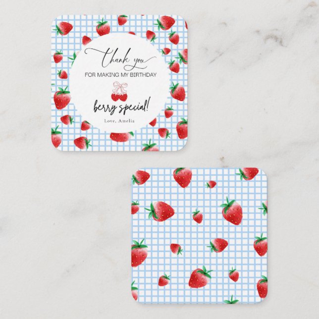 Berry Sweet Primeiro Cartões de agradecimentos de  (Frente/Verso)