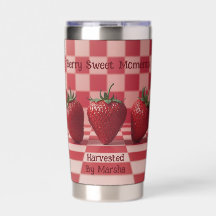 Berry Sweet Red Checkered Strawberry Tumbler