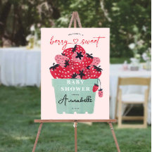 Berry Sweet Sinal de Boas-vindas ao Chá de fraldas