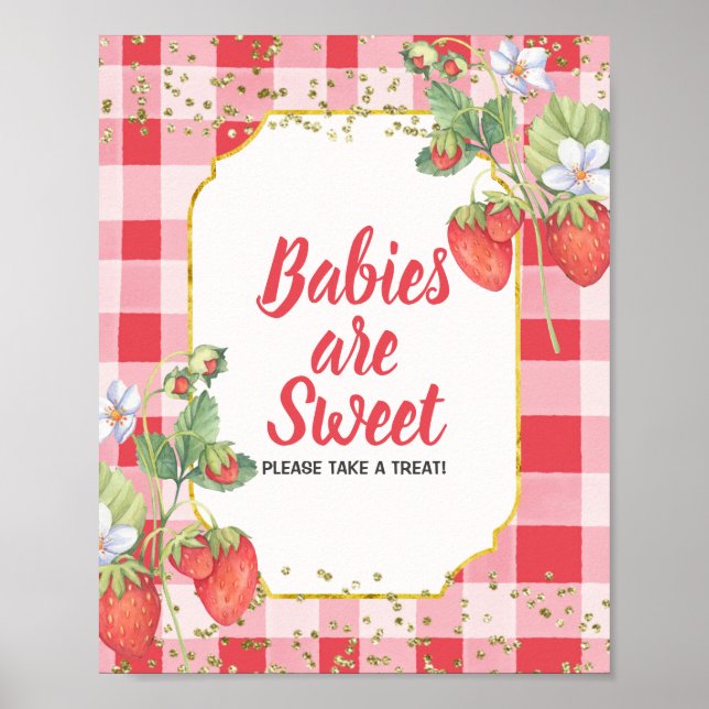 Berry Sweet Strawberry Babies São Poster Doce (Frente)