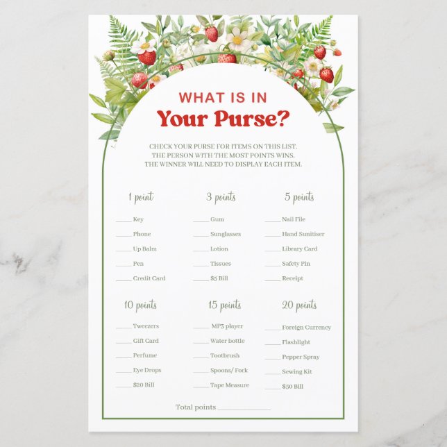 Berry Sweet Strawberry O que está no seu jogo de b (Frente)