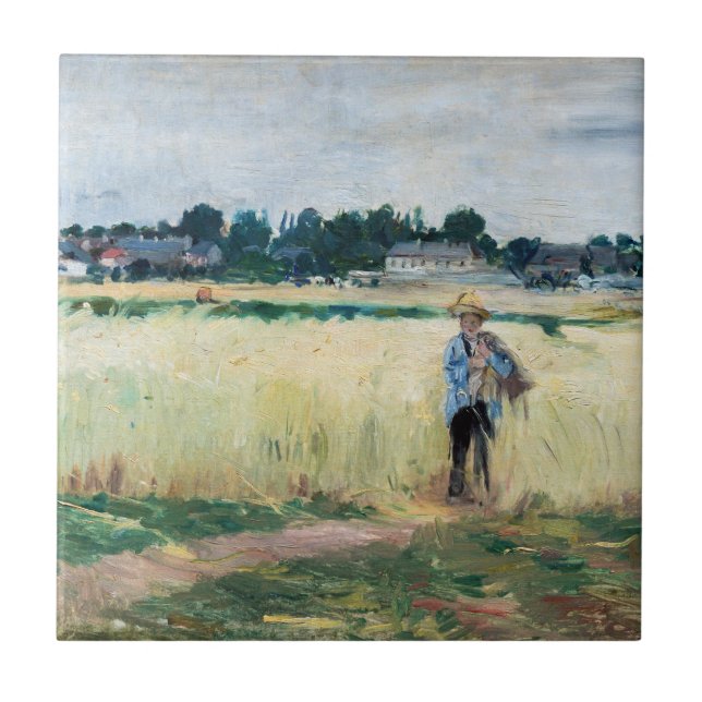 Berthe Morisot - No campo de rodas em Gennevillier (Frente)