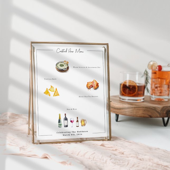 Bespoke Ilustrado | Poster do Menu Casamento (Criador carregado)